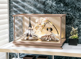 雛人形 コンパクト 平安豊久 ひな人形 ケース飾り 親王飾り 萌花 芥子親王 アクリルケース LED付 【2026年度新作】 h083-mo-333829 HJ-205