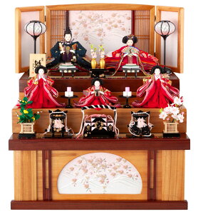 雛人形 平安豊久 コンパクト ひな人形 収納飾り 三段飾り 五人飾り 【2026年度新作】 mocp-303061-591