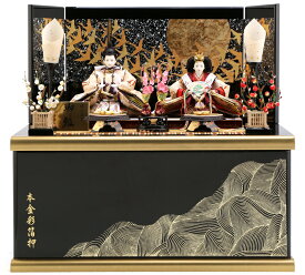 雛人形 コンパクト 平安義正 ひな人形 雛 収納飾り 親王飾り 熊倉聖祥原作 特選本頭 正絹さくら 三五親王 飛翔 本金彩箔押 【2026年度新作】 h293-sw-sn3s8205