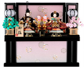 雛人形 コンパクト 平安義正 ひな人形 雛 収納飾り 親王飾り 四君子 金彩刺繍 本花梨笏 【2025年度新作】 h313-kts-n31-4