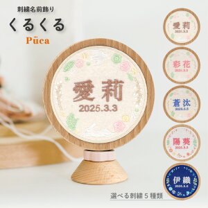 雛人形 puca ひな人形 室内飾り 刺繍名前飾り くるくる 名前・生年月日入れ 代金込み 【選べる5種類】 620-kuru