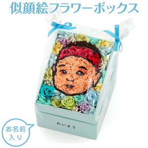 五月人形 コンパクト 内祝い 出産祝い プリザーブドフラワー 似顔絵フラワー ラッピング お名前入れ代金込み h045-hn-flower5 こどもの日