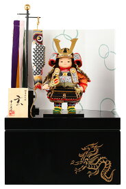 五月人形 コンパクト 幸一光 松崎人形 子供大将飾り 収納飾り 玄 げん 金小札 黒糸威 黒艶塗収納箱 鯉幟付 YaekoProject 【2026年度新作】 h085-koi-5804