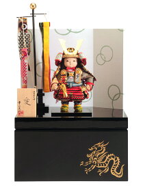 五月人形 コンパクト 幸一光 松崎人形 子供大将飾り 収納飾り 愛 いと 黒小札 赤糸威 黒艶塗収納箱 鯉幟付 YaekoProject 【2026年度新作】 h085-koi-5801