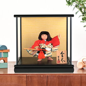 五月人形 コンパクト 幸一光 松崎人形 金太郎 武者人形 ケース飾り 五号 金太 鉞 黒塗カブセケース 【2026年度新作】 h085-koi-5631