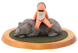 五月人形 幸一光 コンパクト 松崎人形 金太郎 武者人形 浮世人形 和わーくす 熊のり金太 楽 木製丸台付 【2026年度新作】 h075-koi-ww90