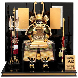 五月人形 久月 鎧平飾り 鎧飾り 利光監製 獅狛之大鎧 正絹萌黄匂縅 7号 金銀二曲屏風 【2026年度新作】 h075-k-29325 D-19