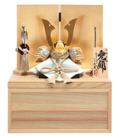 五月人形 久月 コンパクト 兜収納飾り 兜飾り 鈴木利光作 正絹薄茶縅 5号 金箔二曲屏風 【2026年度新作】 h075-k-11315