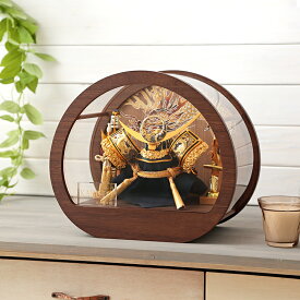 五月人形 コンパクト 上杉謙信 兜ケース飾り 兜飾り 宝童監修 金上杉兜 5号 円型アクリルケース 【2026年度新作】 h085-mm-ck25110-5