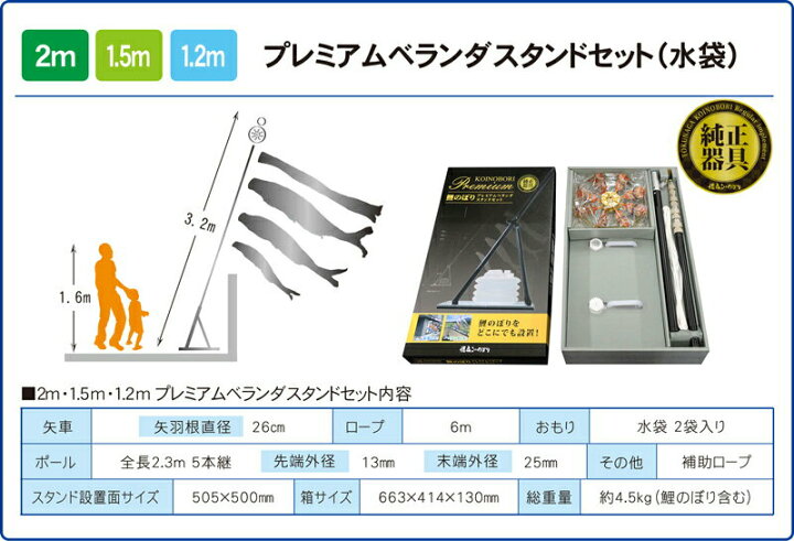 楽天市場】こいのぼり 徳永鯉 鯉のぼり ベランダ用 1.2m スタンド 
