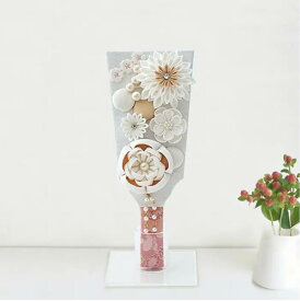 お正月飾り 羽子板【はるな8号】コンパクト かわいい 初正月 ミニ サイズ 羽子板お祝い おしゃれ モダン 羽子板飾り 正月飾り 小さい 人気 迎春 つまみ細工 縮緬 白色 ホワイト