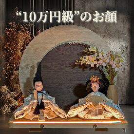 ★マラソン最大45倍 クーポン★先着20名様 ケースより小さくしまえる　コンパクトでLED、出し入れが楽な【 雛人形 かわいい るな雛 】 良いお顔 ライトアップ モダン ひな人形 お雛様 おひな様 お雛さま おひなさま 小さい 初節句 女の子 【送料無料】 国産木材