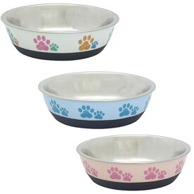 ＼ LINE登録で300円クーポン ／【Sサイズ】デリボウル S 【ステンレスボウル 樹脂 底面ラバー】（ブルー ホワイト ピンク ）(犬 食器 皿 清潔 衛生 可愛い 愛らしい)