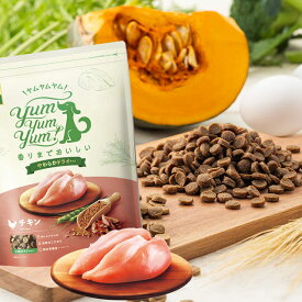 ＼ LINE登録で300円クーポン！／【お試し ／ 80g ／ 80g×5袋 ／ 800g（80g×10袋） 】yum yum yum！ 鶏肉 やわらかドライタイプ【 yum yum yum！ 犬 フード 無添加 国産 チキン 】偏食気味の小型犬に。全年齢 セミモイストフード
