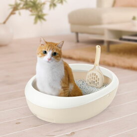 ＼ LINE登録で300円OFFクーポン！ ／【 Mサイズ】リッチェル ラプレ ネコトイレ 【猫 トイレ スコップ オープンタイプ 水洗い】