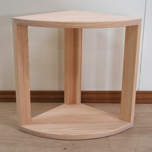 【無垢ひのき100%コーナー棚】国産無垢ひのきコーナーラック・棚1段30cm高さ40cm もしくは2段