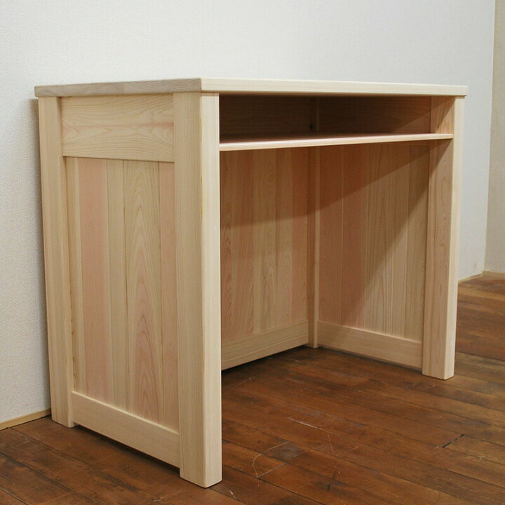 楽天市場 リビング学習机パソコン机 教卓みたい小ぶりな国産無垢ひのきかご机幅80cm ひのき家具専門店ヒノキ ワークス