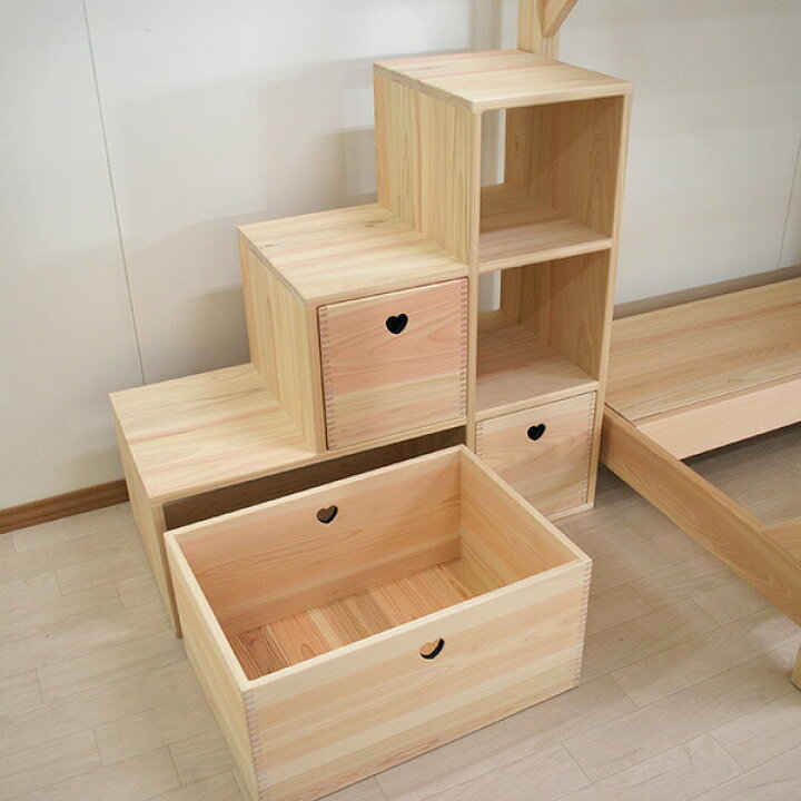 楽天市場】【3段幅40cm長さ92cm高さ90cm】無垢ひのき木製階段3段 