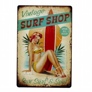 eBTC T[tVbv VINTAGE SURF SHOP 30.0cm×20.0cm uLŔ ylR|Xz