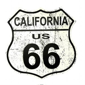 �e�B���T�C�� CALIFORNIA US 66 �G���u�����^ ��30.2cm×30.0cm �u���L�Ŕ� �y��z�֔����z