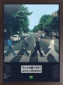 ビートルズ アビイ・ロード ポスター 木製アートフレーム付 91.5×61cm Abbey Road Tracks