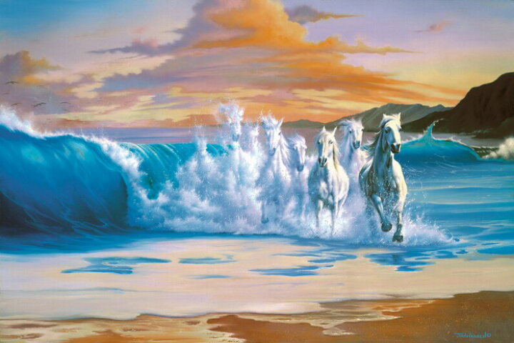 楽天市場】ジム ウォーレン作品 波 アートポスター 木製アートフレーム  