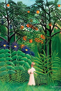 �A���� ���\�[��i �G�L�]�`�b�N�ȐX�̏� Woman in an Exotic Forest �A�[�g�|�X�^�[ �ؐ��A�[�g�t���[���t 91.5×61cm �A�������\�[