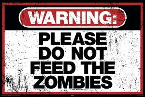 �]���r�ɉa��^���Ȃ��ł��������B �|�X�^�[ 91.5×61cm �ؐ��A�[�g�t���[���t Warning Zombies