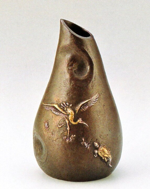 楽天市場】めでたい鶴亀の花瓶 高岡銅器の花瓶 花器 鶴亀 大森孝志作品 