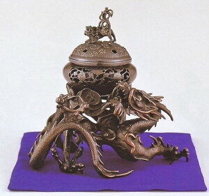 吉祥龍香炉 桐箱付 正晴作品 高岡銅器 送料無料