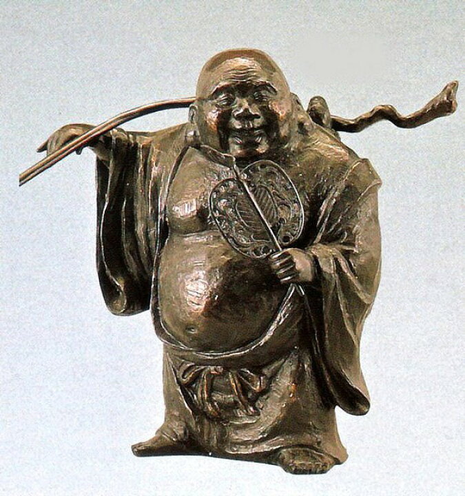 楽天市場】布袋様の置物 木彫風布袋 般若純一郎作品 高岡銅器 送料無料 