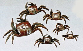 カニの置き物 蟹5号(16cm×8.5cm) 庭の置物 高岡銅器