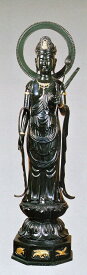 高岡銅器 仏像 聖観音円光背付40号 高さ116cm 青銅色 般若純一郎作品 高岡銅器の神仏具 送料無料