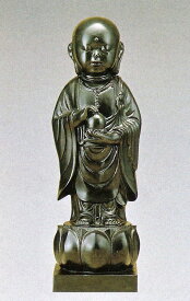 銅製のお地蔵様 稚児地蔵 宝珠 高さ46cm 般若純一郎作品 高岡銅器の神仏具