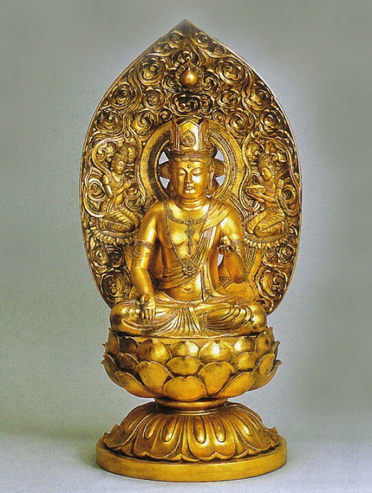 楽天市場】虚空蔵菩薩 丑・寅年生れのお守本尊 銅製 金箔仕上げ 高さ  