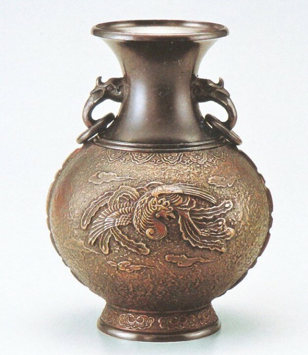 真峰作花瓶高岡銅器工芸品