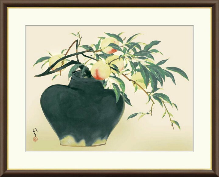 楽天市場】川端龍子作品 桃 F8サイズ 工芸美術画 額装作品 : 美術工芸 