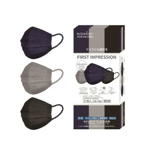 NISHIKIN FIRST IMPRESSION MASK �}�X�N �s�D�z �⊴�}�X�N 3�F27���� ��l�p�T�C�Y(�ӂ�) �l�C�r�[ �O���[ �u���b�N �ڐG�⊴ �v���[�c�^ ������� �J���[ � �����Y �⊴�}�X�N