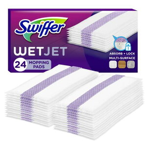 (Single) - Swiffer WetJet Hardwood Floor Cleaner Spray Mop Pad Refill, Multi Surface, 24 Count
