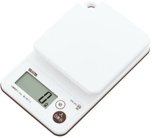 タニタ(Tanita) クッキングスケール はかり キッチン 料理 2kg 1g単位 防水 洗える 丸洗い 最短1秒ではかれる ホワイト KW-201-WH