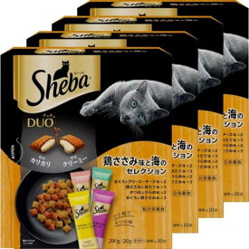 シーバ (Sheba) デュオ キャットフード 鶏ささみ味と海のセレクション 成猫用 200g×4個(まとめ買い)