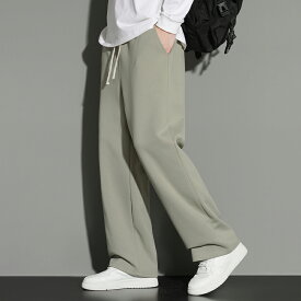 【SALE 10％OFF⇒2,511円】スウェットパンツ メンズ ワイドパンツ アクティブボトムズ ルーズ イージーパンツ ウエストゴム調整 ロング丈 ラウンジパンツ 春秋 軽量 通気性よい チノパン コーデやすい シンプル トレーニング 通勤通学 サイズ：M～6L