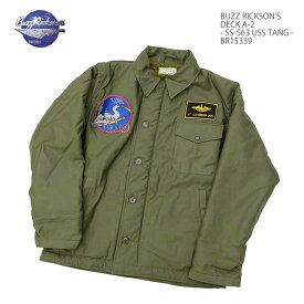 バズリクソンズ BUZZ RICKSON'S BR15339 DECK A-2 フライトジャケット デッキジャケット スコードロン 海軍 裏ボア オリーブ - SS-563 USS TANG - メンズ | ヒノヤ