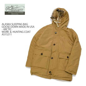 ダウンジャケット 米国製 グースダウン メンズ コート コヨーテファー ハンティング ワーク AS15211 ALASKA　SLEEPING BAG アラスカ スリーピング バッグ