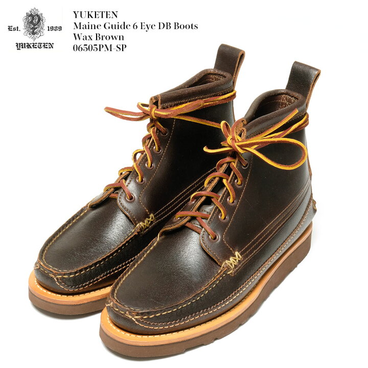 楽天市場】YUKETEN （ユケテン） Maine Guide 6 Eye Boots Wax Brown 
