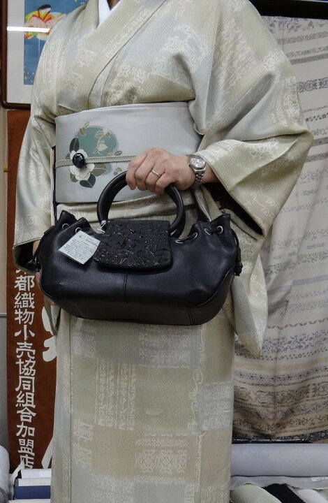 楽天市場】印伝バッグ SAIKO-an 黒地更紗 和装トート 着物バッグ 和洋 