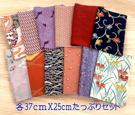 正絹着物のはぎれ 京友禅柄物お徳用 12枚セット 京小紋 各25cmx37cm たっぷりセット