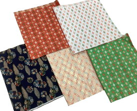 金襴織物のはぎれ お徳用5枚セット 帯地のはぎれ 着物のはぎれ はぎれ