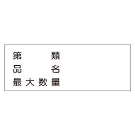 『第類・品名・最大数量』 ステンレス製 STK91