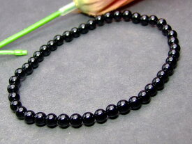 ≪21784≫●ブラックオニキスブレスレット●4mm●内径16cm●ネコポス送料無料●ブラジル産●天然石●パワーストーン